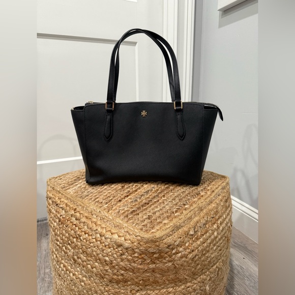 Tory Burch Emerson Top Zip Tote Black Crossbody Bag - Picture 6 of 15